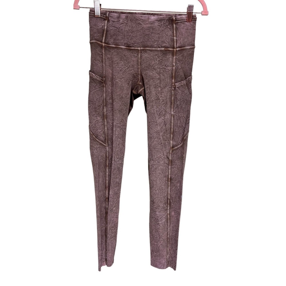 Lululemon Fast - Free Tight II 25" *Ice Dye Ice Wash‎ Brown Earth Women’s Size 6